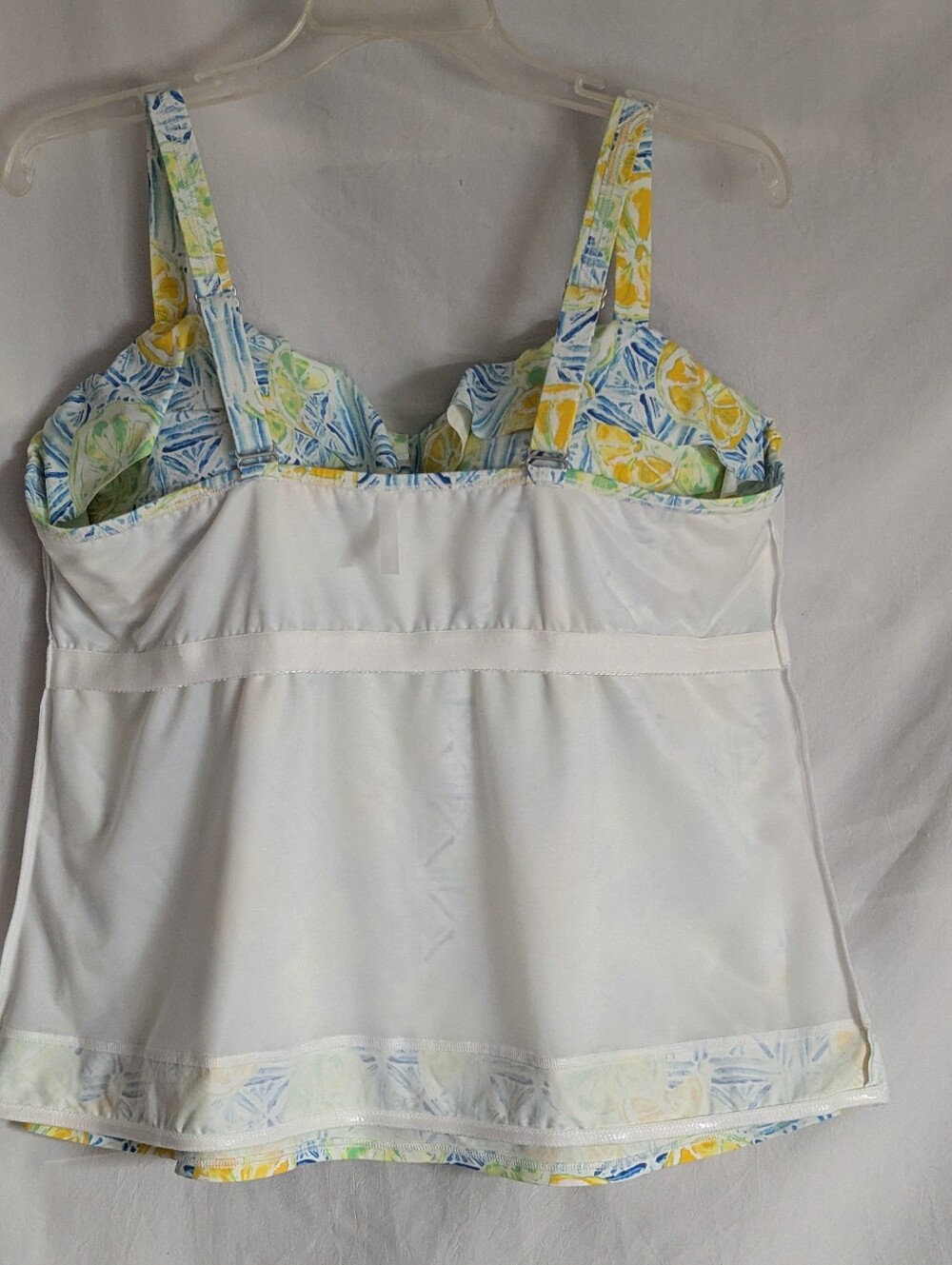 Lands End Tankini Yellow Blue Plus Size Padded Underwire Bra Size 20/22W New - Picture 12 of 14